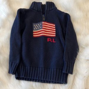 Boys Ralph lauren sweater American flag preowned size 5